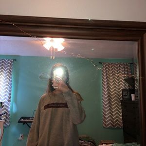 sweatshirt with “let’s be honest”